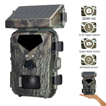 Solar Power Integrated Outdoor Security Hunting Trail Camera 20MP Wild G... - $56.99
