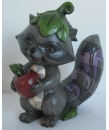 Jim Shore Figurine 2015 Masked Bandit Raccoon with Apple and Leaf Hat Gr... - $58.80