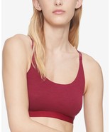 Calvin Klein Womens Unlined Rib Bralette , Rebellious , Small - £20.25 GBP