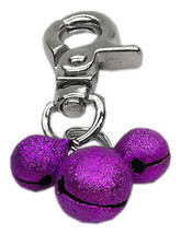 Lobster Claw Bell Charm Purple Dog Collar Charms Dogs Puppies Safety Bling - £9.92 GBP