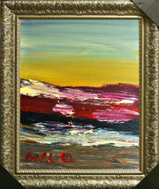 Mila Kazav-&quot;Warm Summer&quot;-Framed ORIGINAL Acrylic/Canvas/Hand Signed/COA - £171.91 GBP