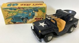 Vintage 1950s NOMURA (TN) Japan Tin Friction Powered Military NAVY JEEP in Box - £275.77 GBP