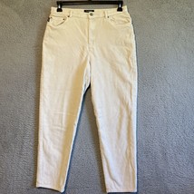 LRL Ralph Lauren Co Petite Unsized Ivory Corduroy Pants Vintage - £17.03 GBP