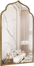 Arch Wall Mirror, Large Modern Mirror, Vintage Gold, Metal, 22&quot; W X 38&quot; H. - £92.00 GBP