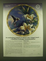 1990 The Bradford Exchange Ruby-Throated Hummingbird and Lilies Plate Ad - £14.62 GBP