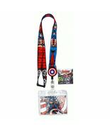 Marvel 68844 Captain America Lanyard with Zip Lock Card Holder, Multi Co... - $10.39