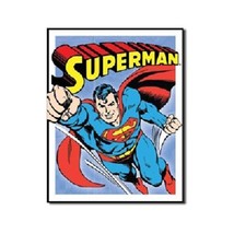 Superman Man of Steel Comic Super Hero Panel DC Marvel Retro Metal Tin S... - $21.99