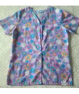SB Fashion Scrubs Womens Size Small ~ Scrub Top ~ Multicolor Daisy Flora... - $284.23 MXN