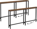 Hoobro 2 Pack 5.9&quot; Narrow Console Sofa Table With Power Outlets, 63&quot; Long - $142.98