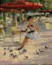 Hand Painted Oil Painting Konstantin Razumov Girl Modern Abstract Wall #175 - $65.44