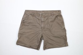 Vintage Carhartt Mens 38 Faded Spell Out Above Knee Shorts Light Brown C... - £34.75 GBP