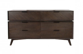 65" Acacia Solid Wood Six Drawer Double Dresser - $28,487.33 MXN