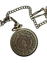 Mayan Precision: Historical Pocket Watch with Fantasy Medal Design - $32.51 CAD