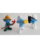 Smurfs Happy Meal Toys, Harmony, Brainy &amp; Farmer Lot of 3, Approx. 3&quot; - £7.80 GBP
