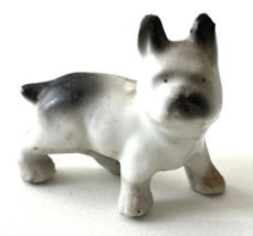 Vintage Miniature Porcelain Dog Figurine 1-7/8&quot; tall French Bulldog Puppy Japan - £14.44 GBP