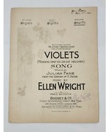 Antique 1902 Sheet Music &quot;Violets&quot; Signed By The Composer Ellen Wright - £91.89 GBP