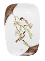 Vintage 1993 Signed Hand Painted Bird Scene 10&quot; X 7&quot;  Porcelain Platter - $9.90