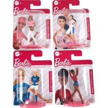 BARBIE Micro Collection Mini Figures 3&quot; Sport Figurines Cake Toppers Lot of 4 - £14.86 GBP