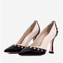The Bella Vita Studded Beige & Black Leather Pump Women Shoe image 2