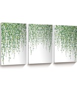 Canvas Wood Framed Wall Art, Plant Vine with Round Disc Leaves, 12&quot;x16&quot; ... - $39.59
