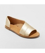 Universal Thread Women&#39;s Lissa Asymmetrical Slide Sandals, Gold, US Size... - $301.34 MXN