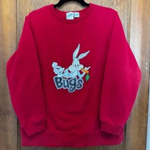 Vintage 1999 Warner Bros. Bugs Bunny Embroidered Puffy Crewneck S - $30.84