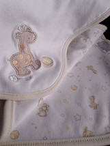 First Impressions Yellow White Baby Blanket Giraffe Teddy Bear Duck Receiving - £30.60 GBP