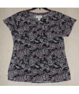 NEW Vera Bradley BLACK / PRETTY PRINT SCRUBS TOP  SIZE M - $34.76 CAD