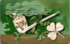 St Patrick&#39;s Day Erin Go Bragh White Pipe Irish Memories Embossed Postcard W5 - £8.00 GBP