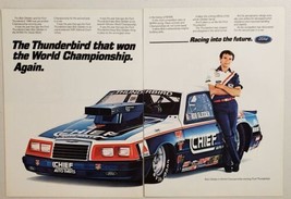 1987 Print Ad NHRA World Champion Bob Glidden &amp; Ford Thunderbird - $17.37