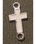 White Enameled Filled 3/4 Inch Cross Pendant Charm - $5.00