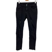 Tala jeans sz 4 womens black denim skinny ankle length bottoms distressed - £24.78 GBP