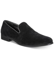 INC International Concepts Men Slip On Plain Toe Loafers Trace Black Velvet - $16.18