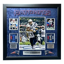 Tom Brady Rob Gronkowski Signed Patriots 16x20 Photo Framed Game Used Fanatics - £4,346.09 GBP