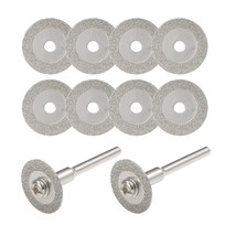 uxcell 10 Pcs 16mm Diamond Cutting Wheels Cut Off Wheel with 2 Pcs Mandr... - £10.93 GBP