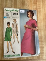 Vintage 1960s DRESS Sewing Pattern, Bust 34, Miss, Size 14, 1967, #7193 - $74.28 MXN