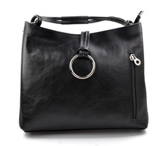Leather women handbag shoulder bag women purse luxury bag black women ha... - $160.00