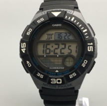 Casio Illuminator Digital Watch Men Moon Phase Black 3473 WS-1100H Tide Graph - £23.28 GBP