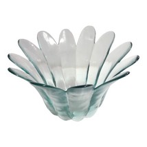 Genuine Recycled Glass Large Flower Petal Fruit or Serving Bowl Made in ... - $18.81