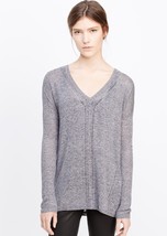 NEW Vince Oversized Blue Marled V Neck Ribbed Sweater (Size S) - MSRP $2... - £94.35 GBP