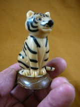 (TNE-TIG-367c) orange Bengal Tiger cub baby tigers TAGUA NUT Figurine carving - £23.06 GBP