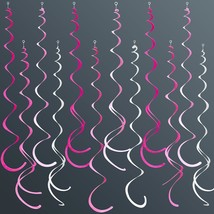 36 Pcs Pink Hanging Swirl Decorations Ombre Pink White Felt Swirl Streamer Spira - £19.94 GBP