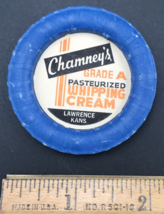 VTG Chamney&#39;s Dairy Milk Bottle Cap Lid 2&quot; Lawrence Kansas KS Whipping C... - $9.49