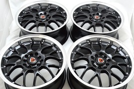 New DDR R1 16x7 5x100/114.3 35mm Black Polished Lip 16" Wheels Rims (Set... - $679.00