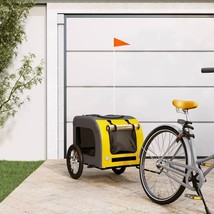 vidaXL Pet Bike Trailer Yellow and Grey Oxford Fabric, Iron Small - $3,912.18 MXN