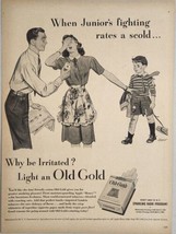 1946 Print Ad Old Gold Cigarettes Mom &amp; Dad Scold Son for Fighting - £13.44 GBP