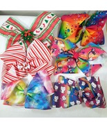 JoJo Siwa bow set of 6 Christmas tie dye cats mermaid unicorns rainbow b... - $20.50 CAD