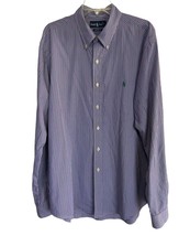Ralph Lauren Custom Fit Purple Blue Striped Long Sleeve Shirt Mens Sz XL... - $19.59