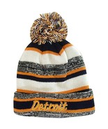 Detroit 4-Color Embroidered Adult Size Winter Knit Pom Beanie Hat (Orang... - £11.95 GBP