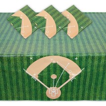 Baseball Tablecloth Birthday Party Plastic Table Cover (54 X 108 In, 3 P... - £19.69 GBP